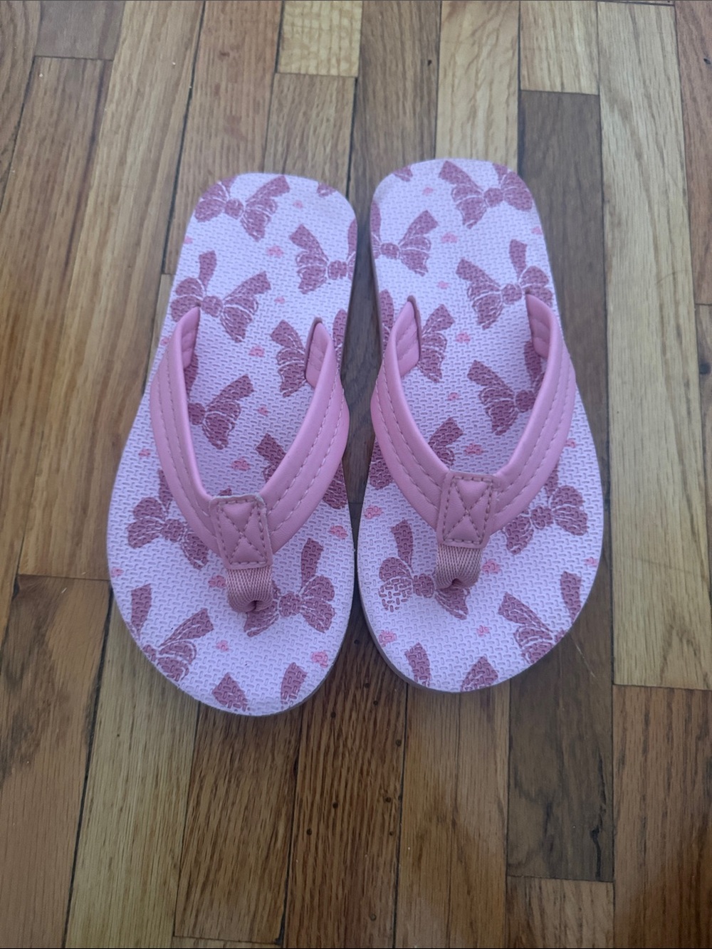 Kids Pink Butterfly Flip Flops